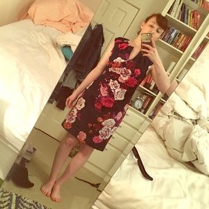 sleeveless floral navy blue Adrianna Papell dress